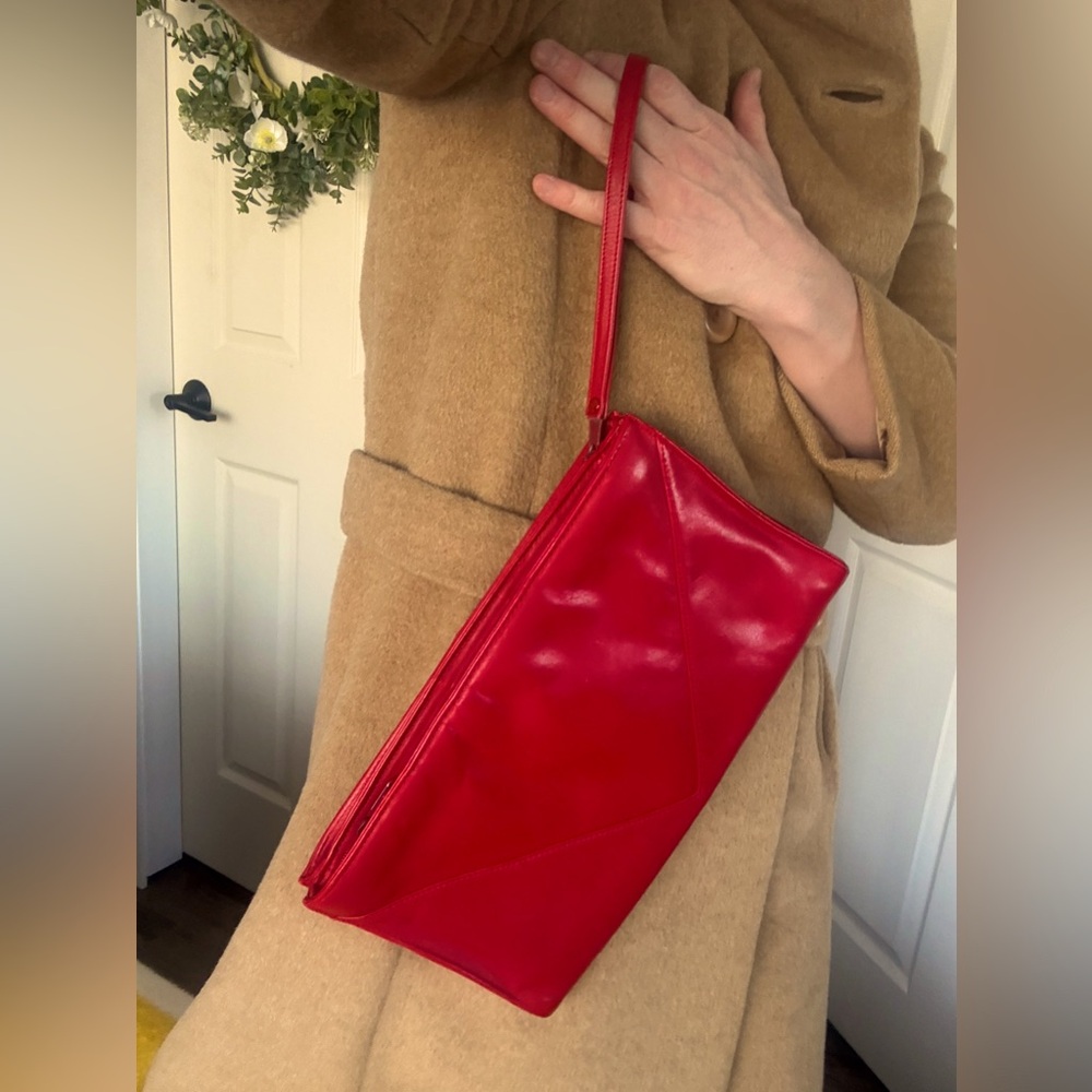Vintage 50’s Red Leather DeMure purse